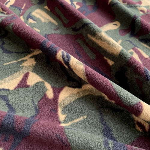 Camouflage print fleece fabric - camouflage,