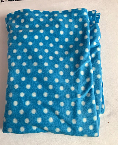 Blue white polka dot - white,