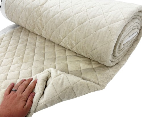 Quilted fabric cream cuddle - fabric,