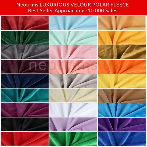 Velour polar fleece fabric - polar,